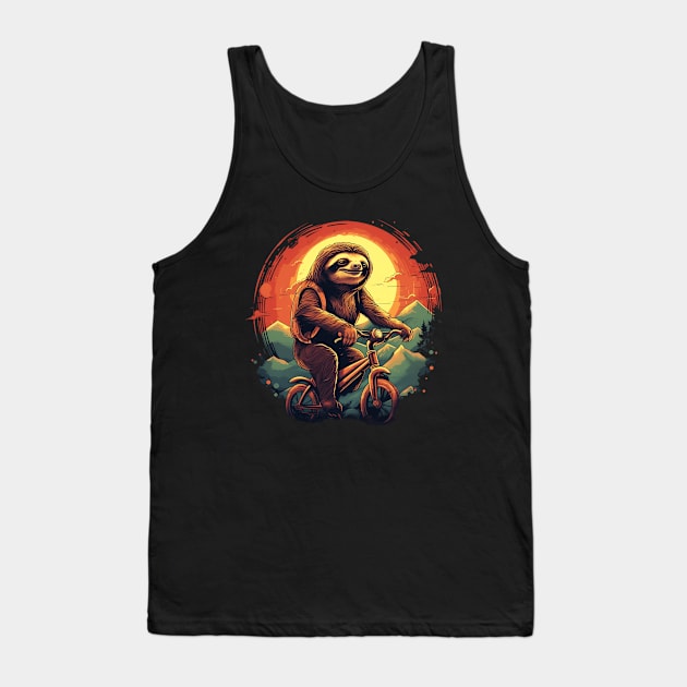 Happy Sloth Bicycle Team Tank Top by origato